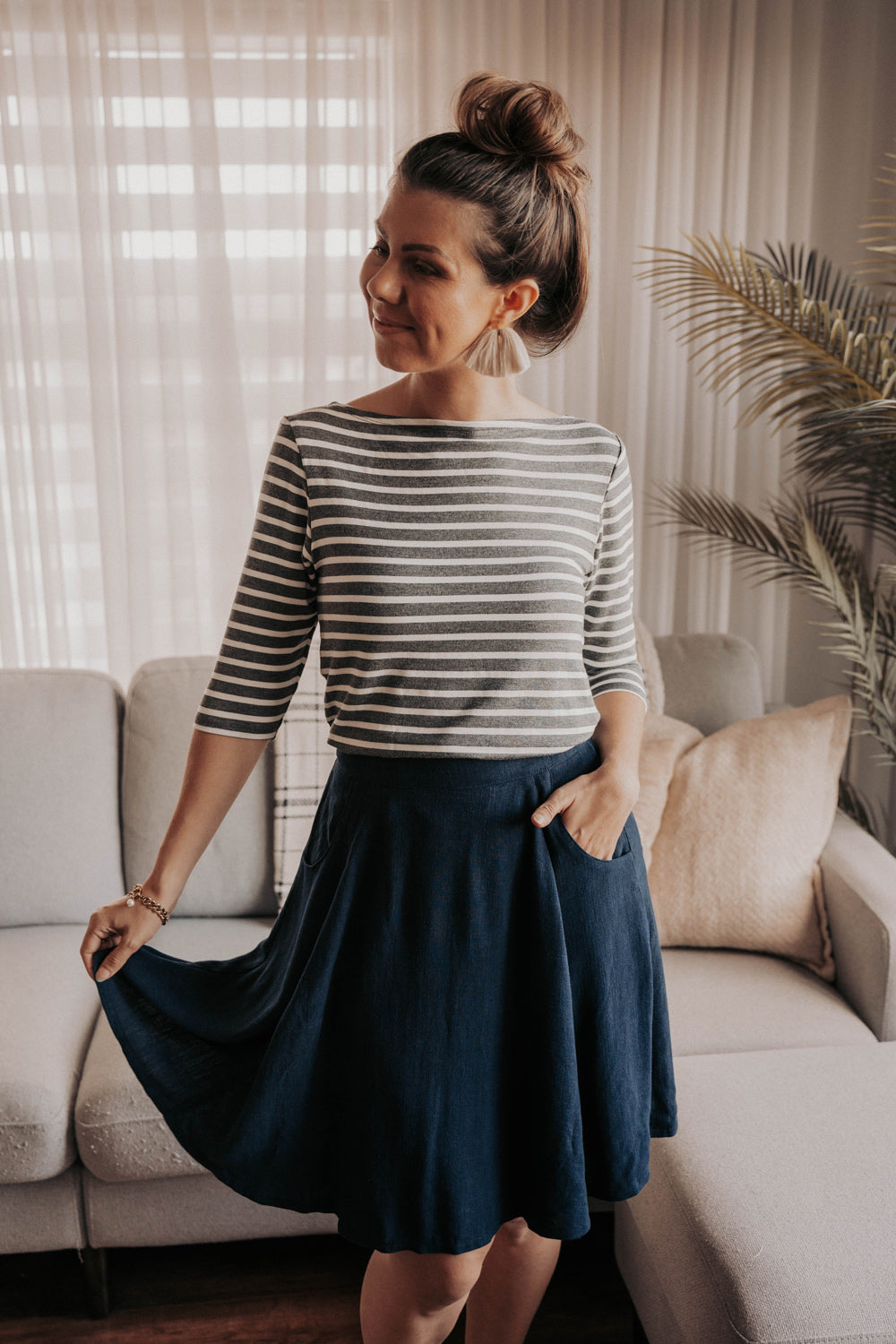 Mini-jupe plissée en coton mélangé Beige - Jupes Femme | CH